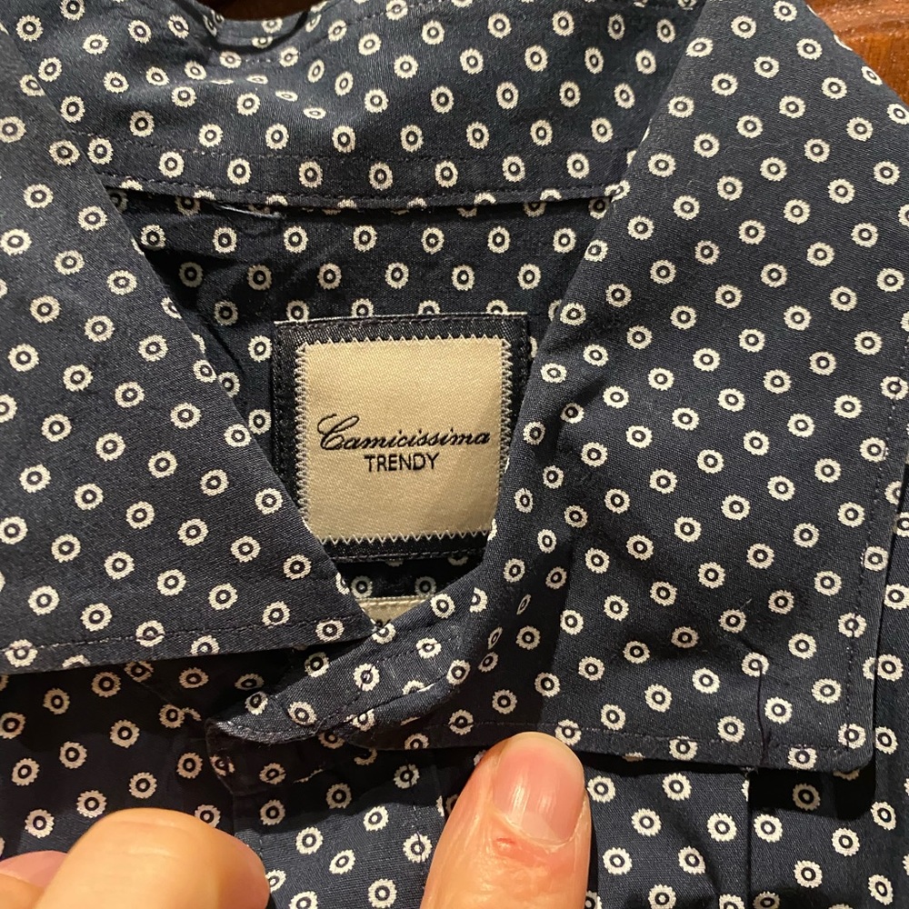 Blue and White Button Down shirt. Slim fit.